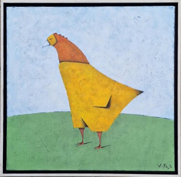  Spící slepice (na louce) 